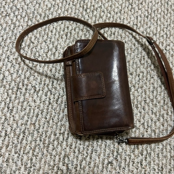 Adrian Klis crossbody wallet EUC Brown Leather Wallet with multiple billfolds - Picture 11 of 16